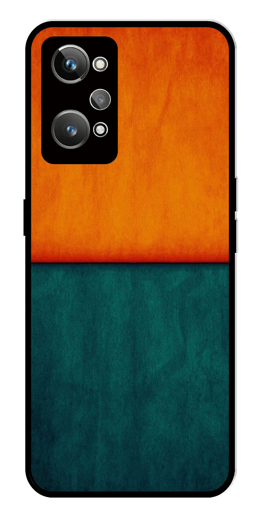 Orange Green Pattern Metal Mobile Case for Realme GT 2   (Design No -45)