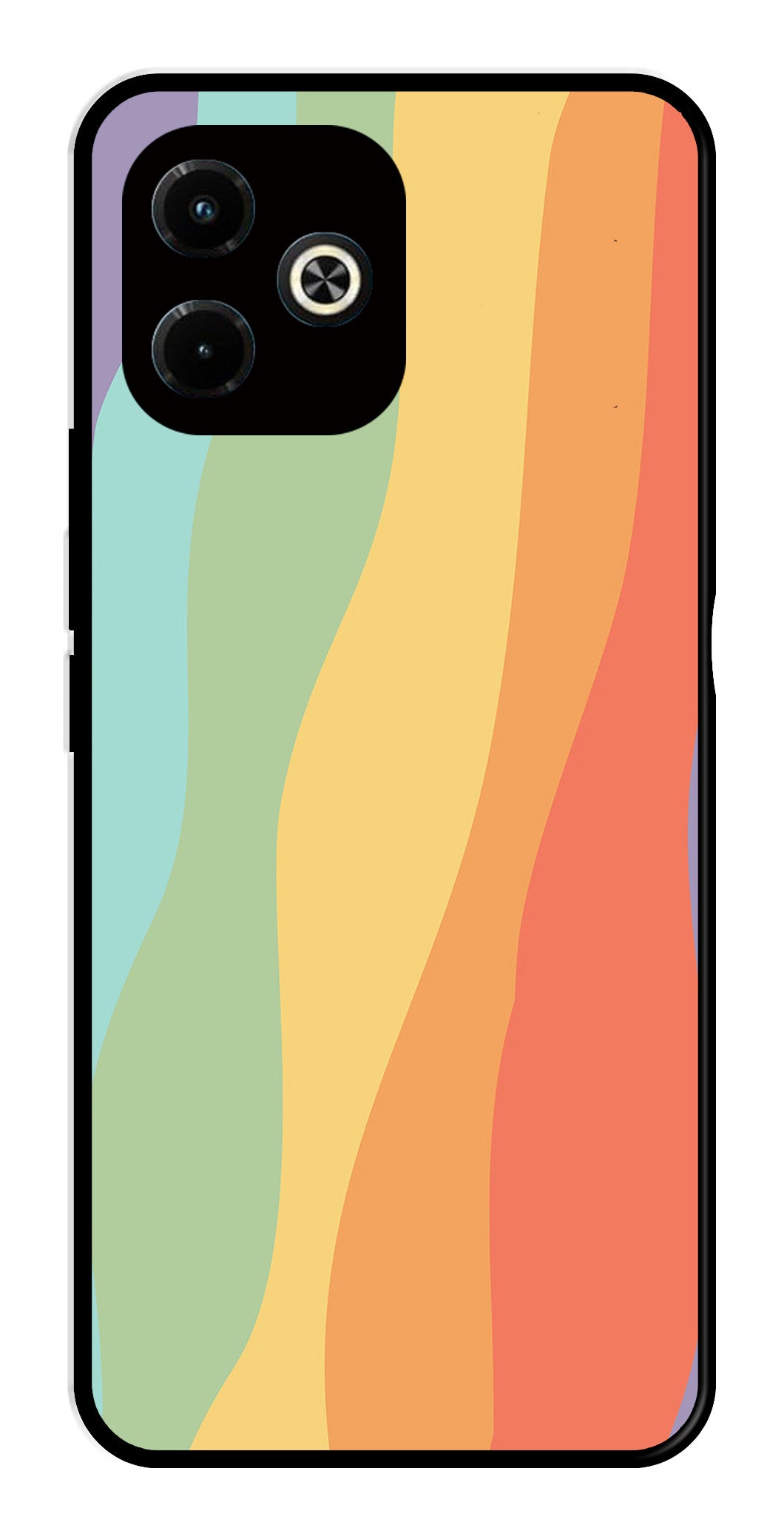 Muted Rainbow Metal Mobile Case for Infinix Hot 40i   (Design No -02)