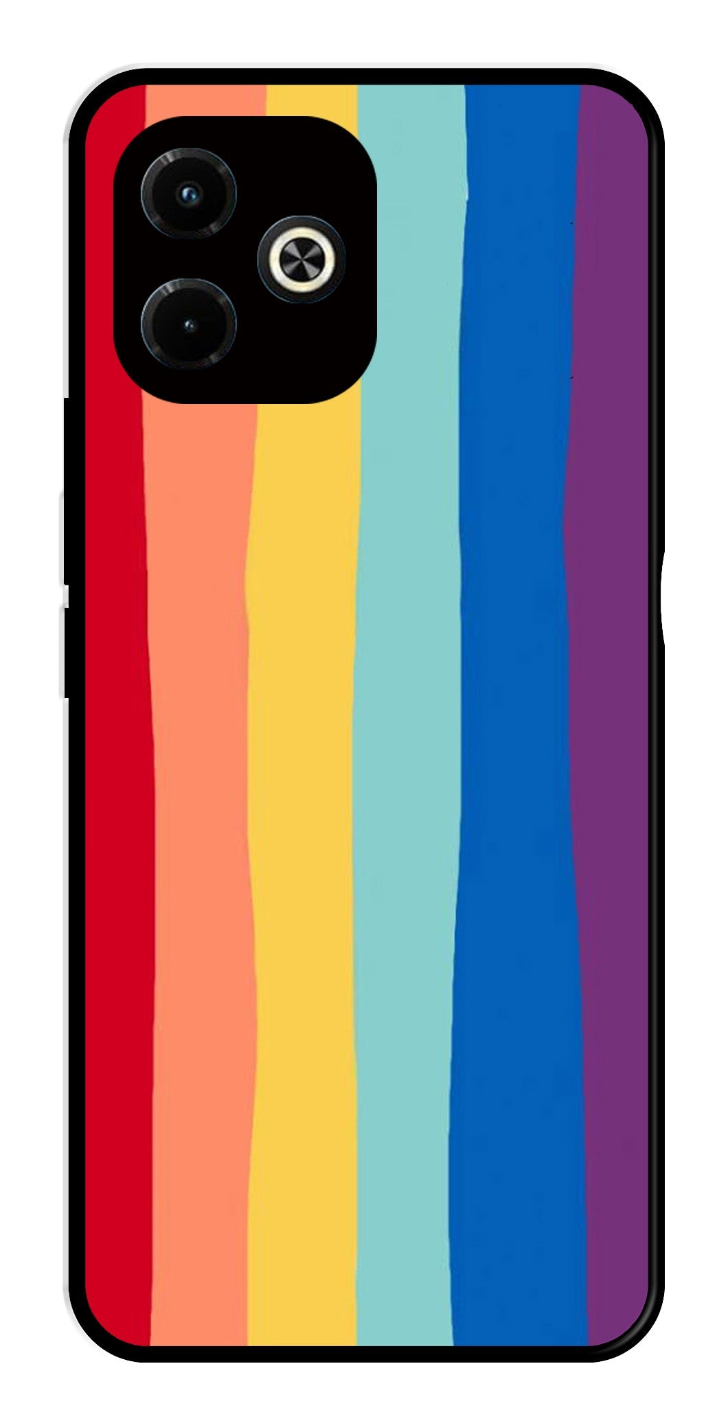 Rainbow MultiColor Metal Mobile Case for Infinix Hot 40i   (Design No -03)