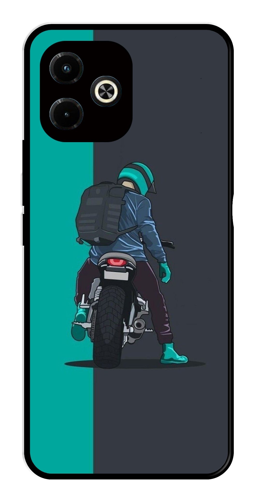 Bike Lover Metal Mobile Case for Infinix Hot 40i   (Design No -05)