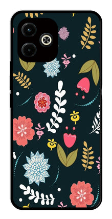 Floral Pattern2 Metal Mobile Case for Infinix Hot 40i