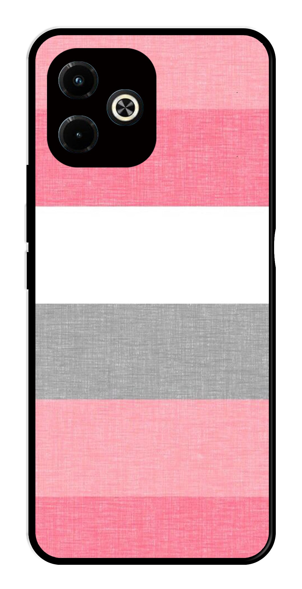 Pink Pattern Metal Mobile Case for Infinix Hot 40i   (Design No -23)