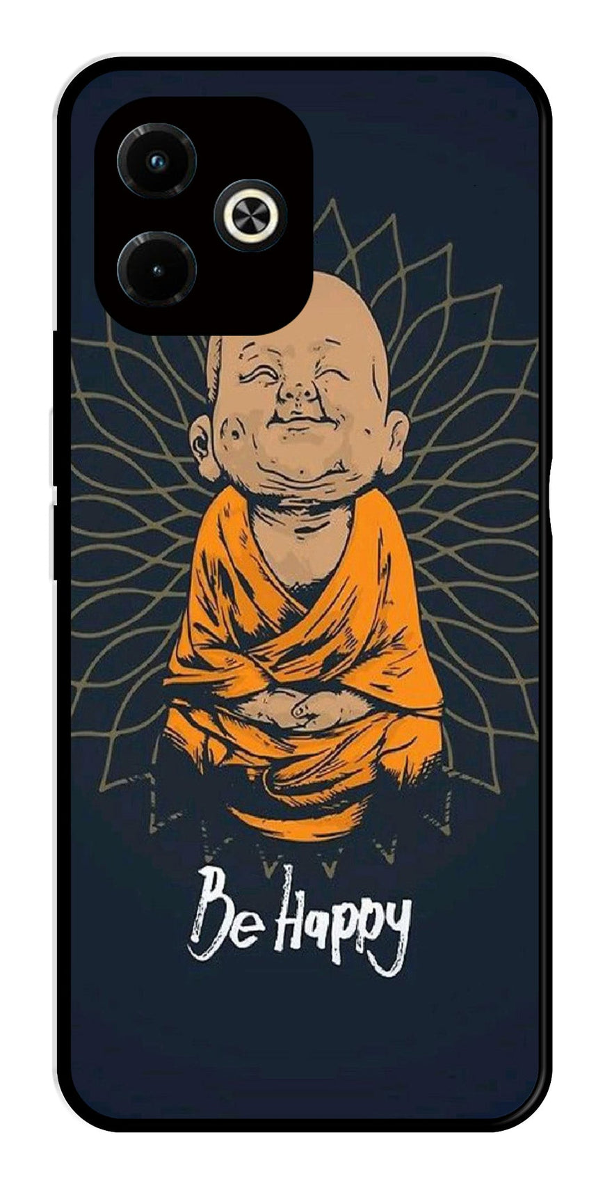 Be Happy Metal Mobile Case for Infinix Hot 40i   (Design No -27)