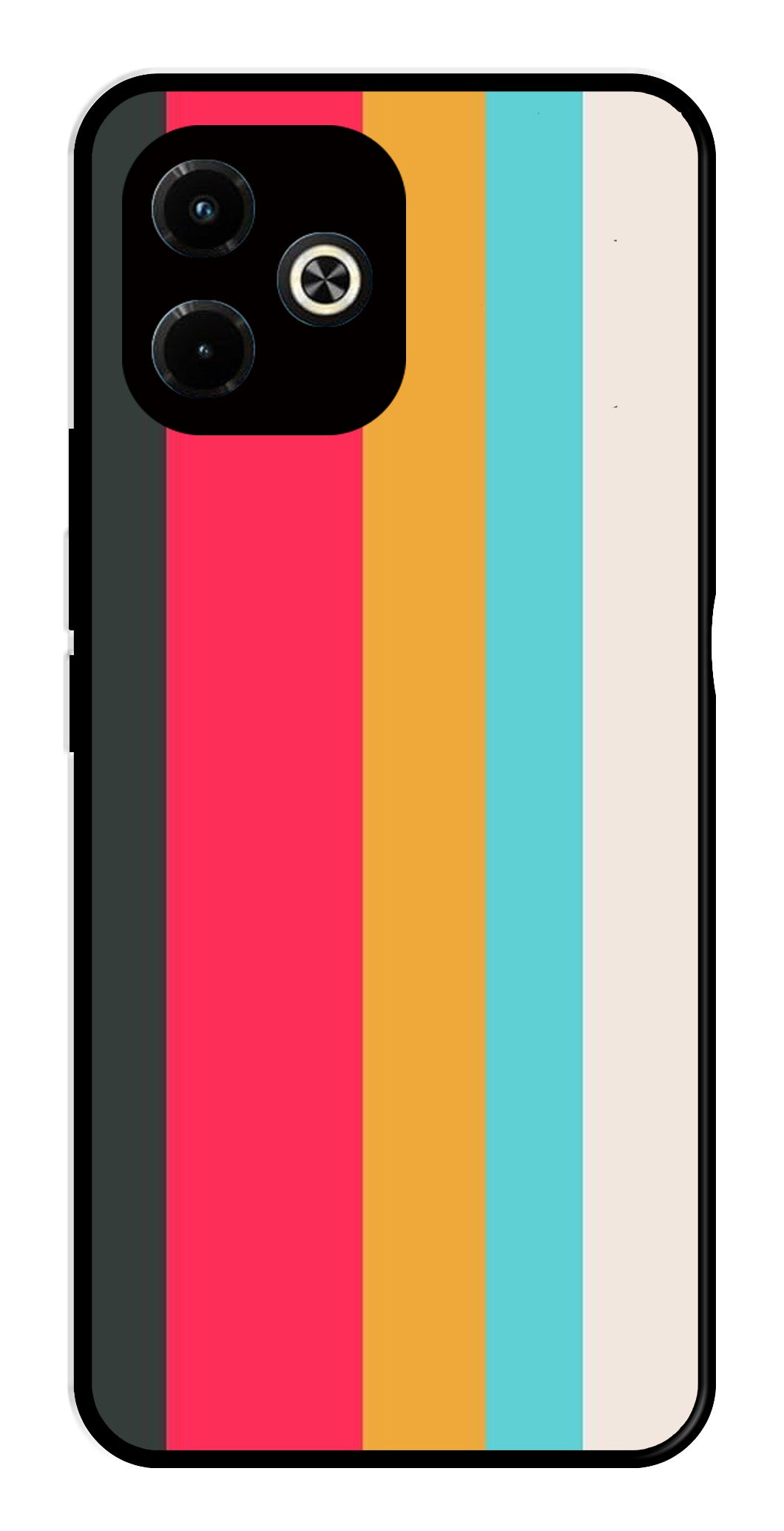 Muted Rainbow Metal Mobile Case for Infinix Hot 40i   (Design No -31)