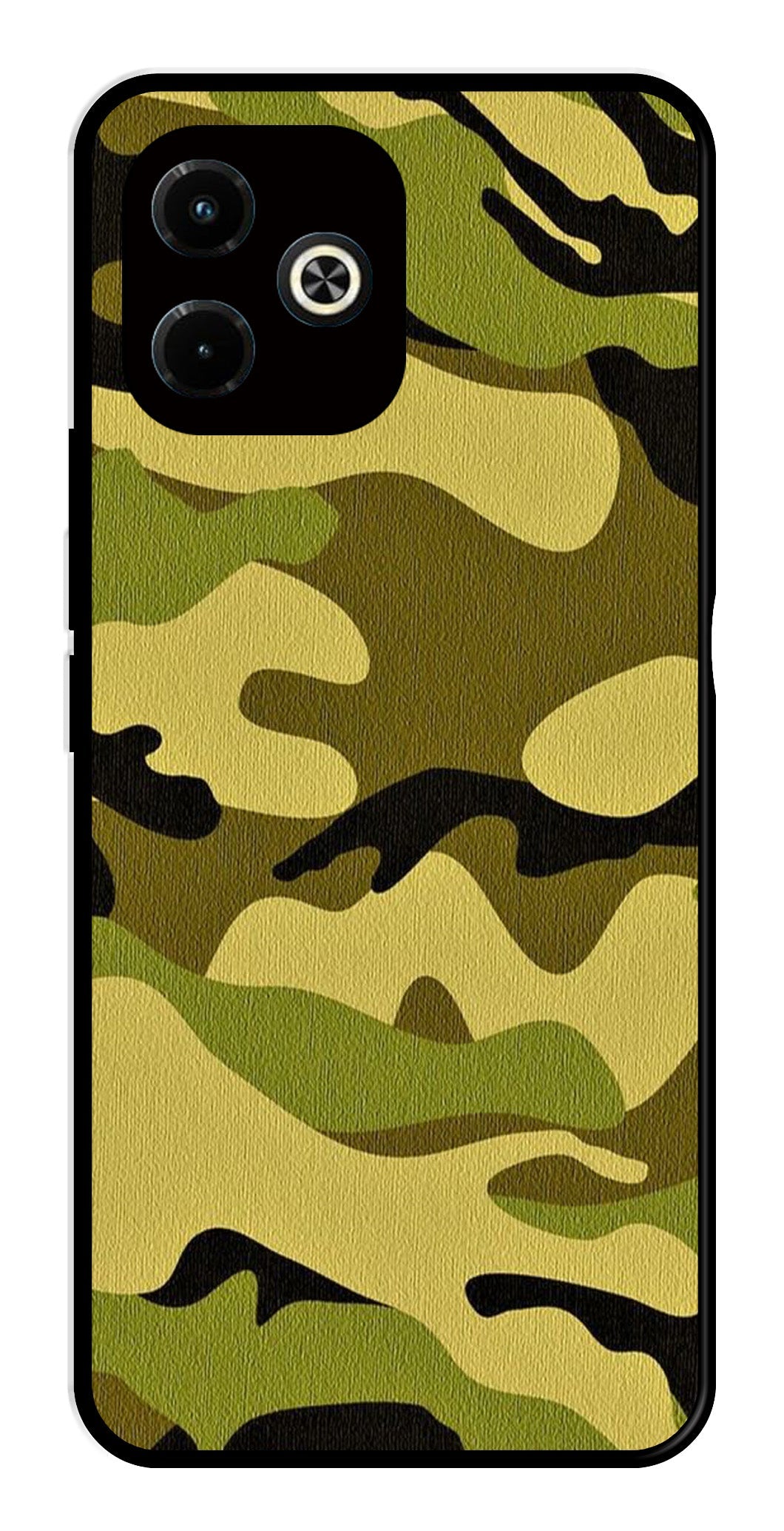 Army Pattern Metal Mobile Case for Infinix Hot 40i   (Design No -35)