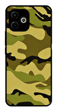 Army Pattern Metal Mobile Case for Infinix Hot 40i