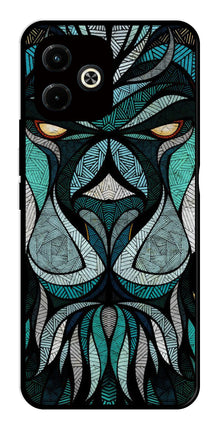 Lion Pattern Metal Mobile Case for Infinix Hot 40i