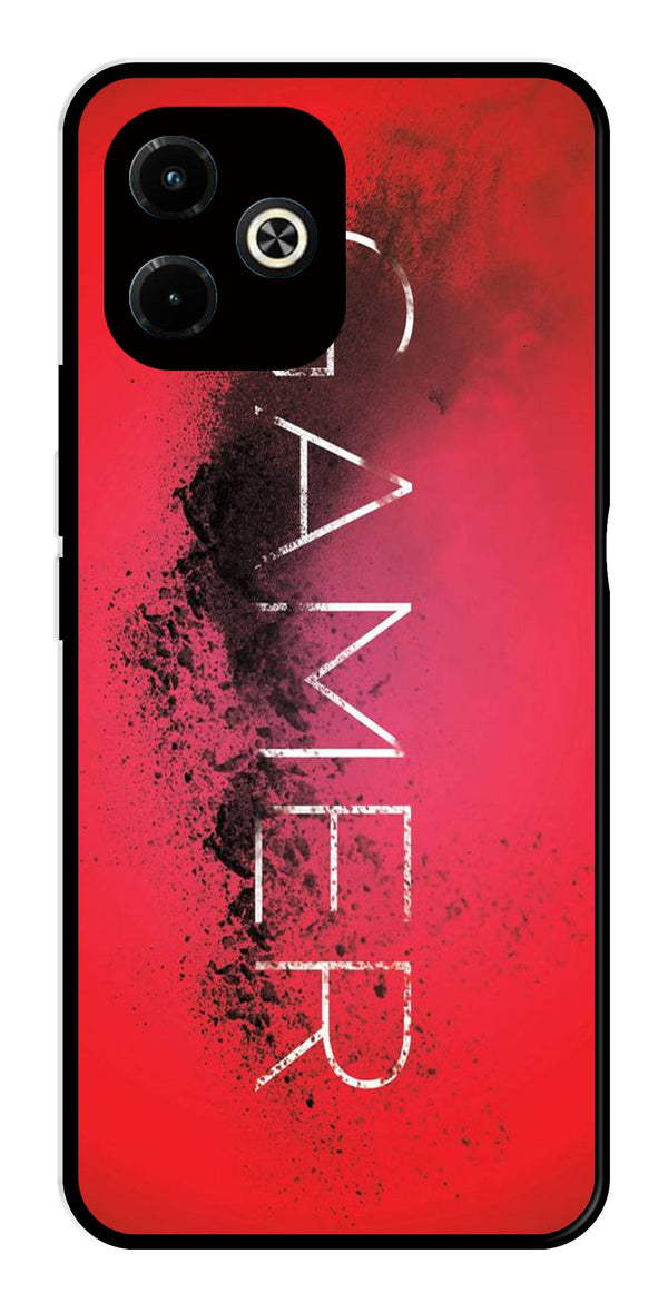 Gamer Pattern Metal Mobile Case for Infinix Hot 40i   (Design No -41)
