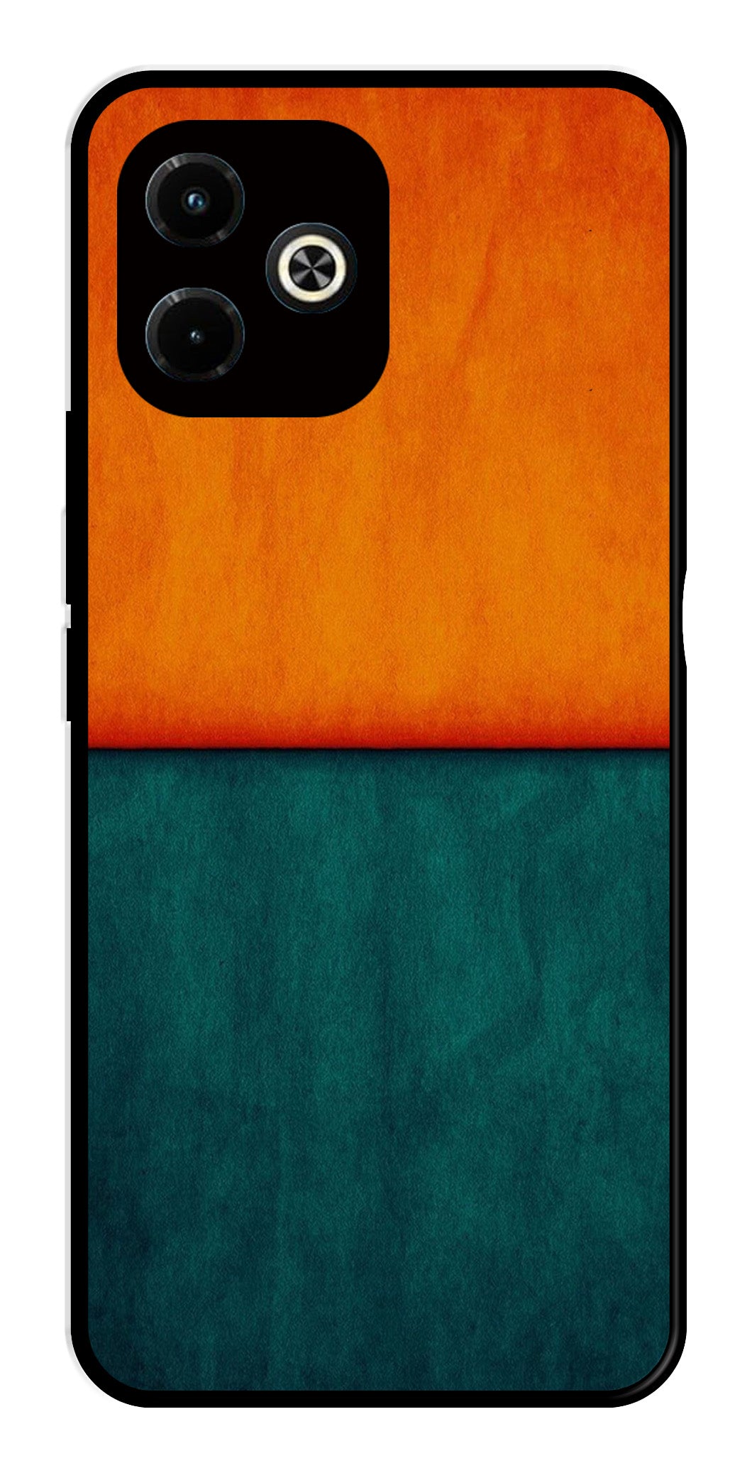 Orange Green Pattern Metal Mobile Case for Infinix Hot 40i   (Design No -45)