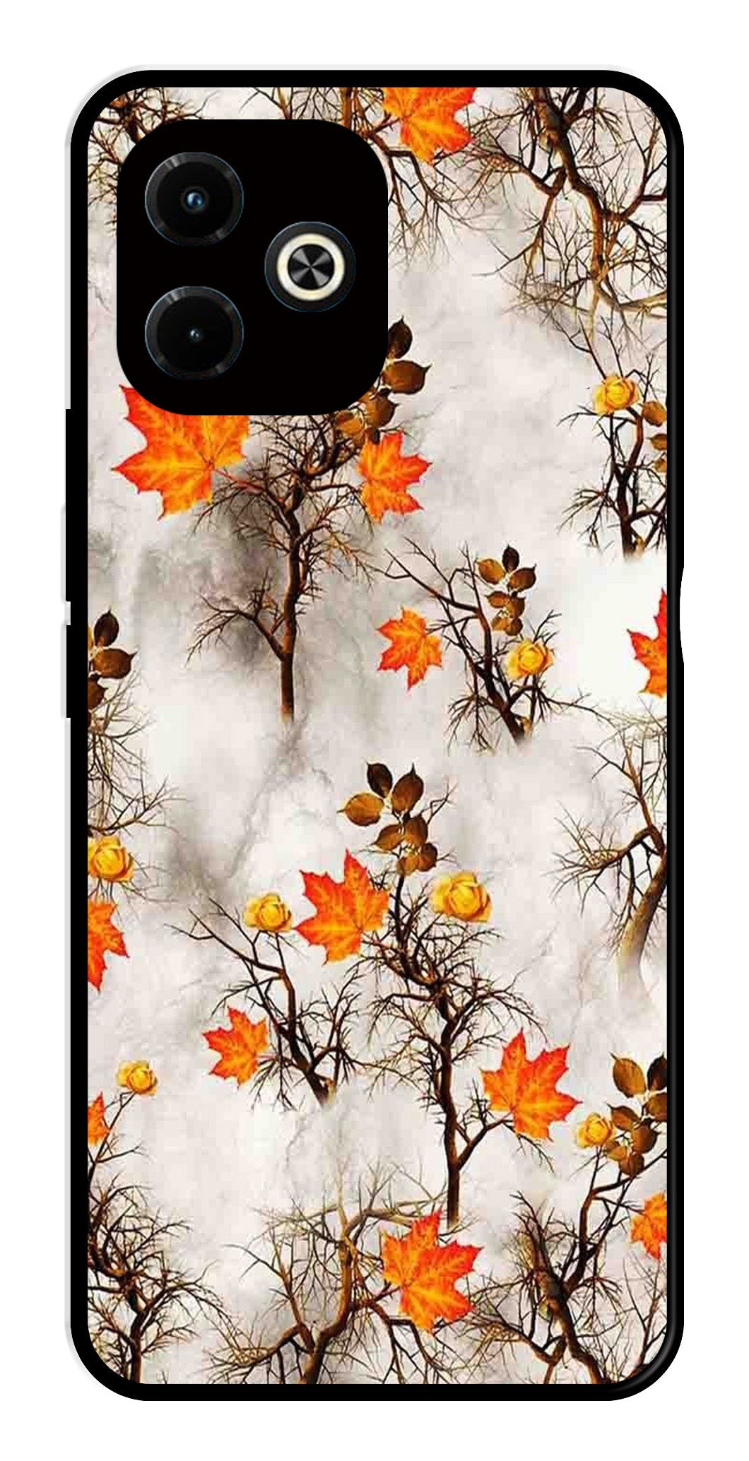 Autumn leaves Metal Mobile Case for Infinix Hot 40i   (Design No -55)