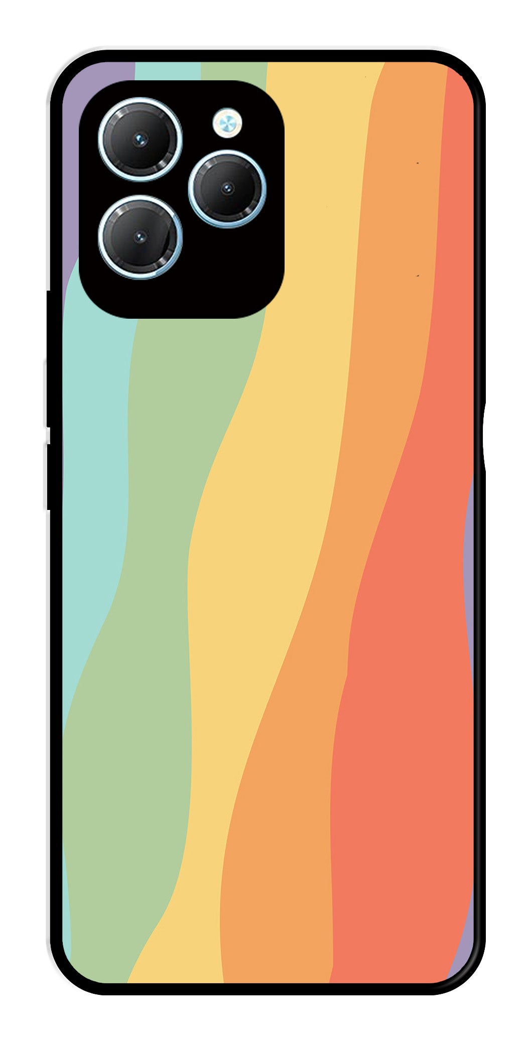 Muted Rainbow Metal Mobile Case for Infinix Hot 40 Pro   (Design No -02)