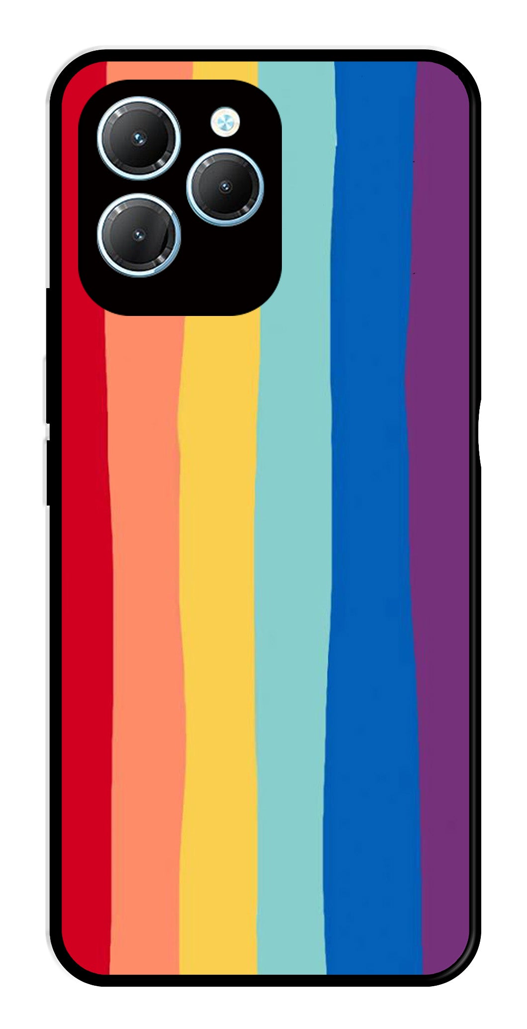 Rainbow MultiColor Metal Mobile Case for Infinix Hot 40   (Design No -03)