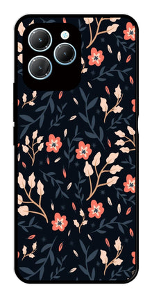 Floral Pattern Metal Mobile Case for Infinix Hot 40 Pro