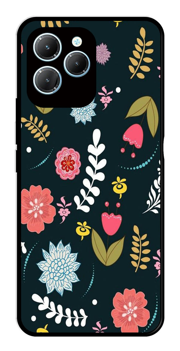 Floral Pattern2 Metal Mobile Case for Infinix Hot 40   (Design No -12)