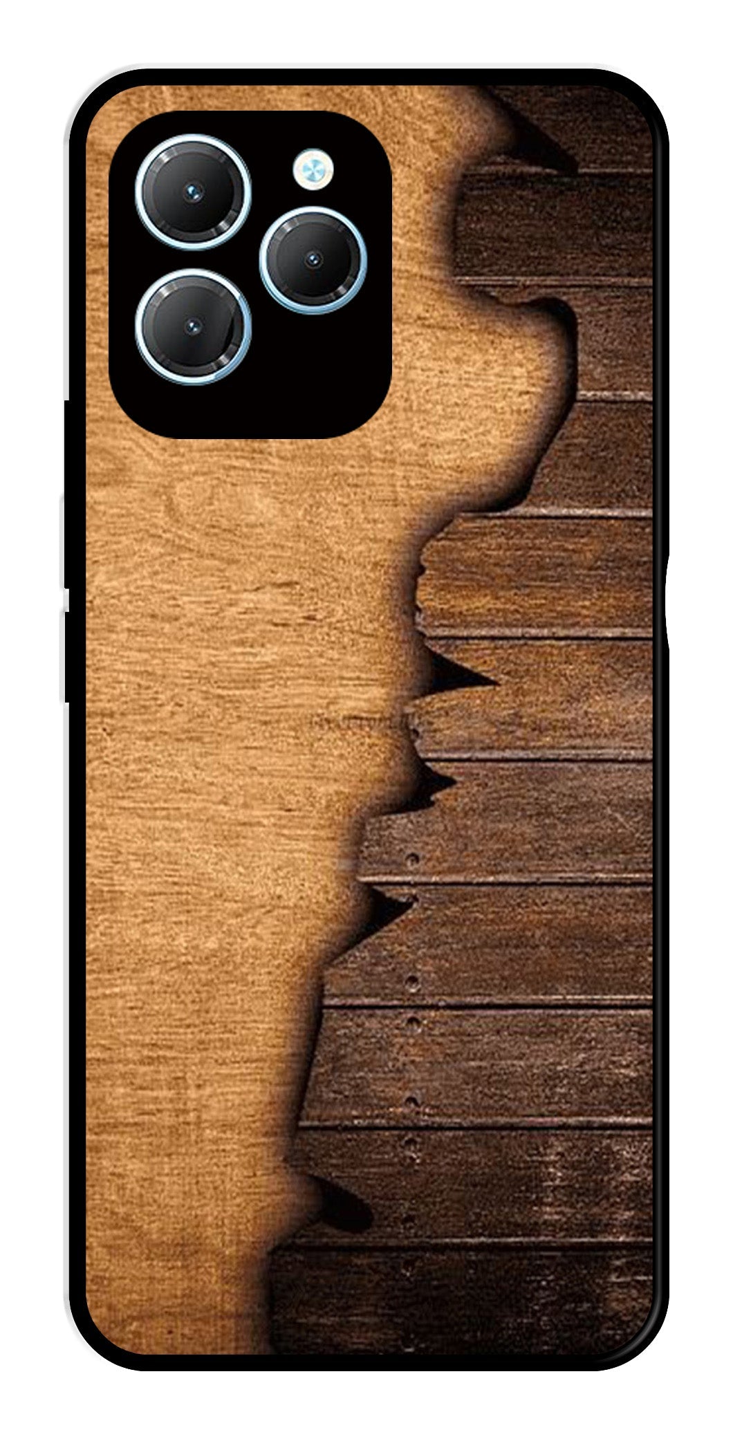 Wooden Design Metal Mobile Case for Infinix Hot 40 Pro   (Design No -13)