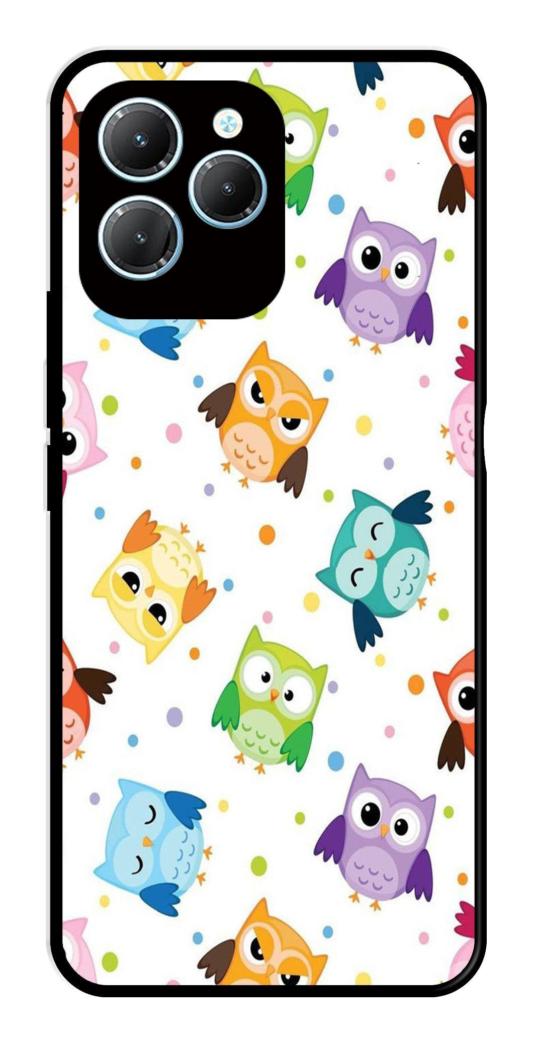 Owls Pattern Metal Mobile Case for Infinix Hot 40   (Design No -20)