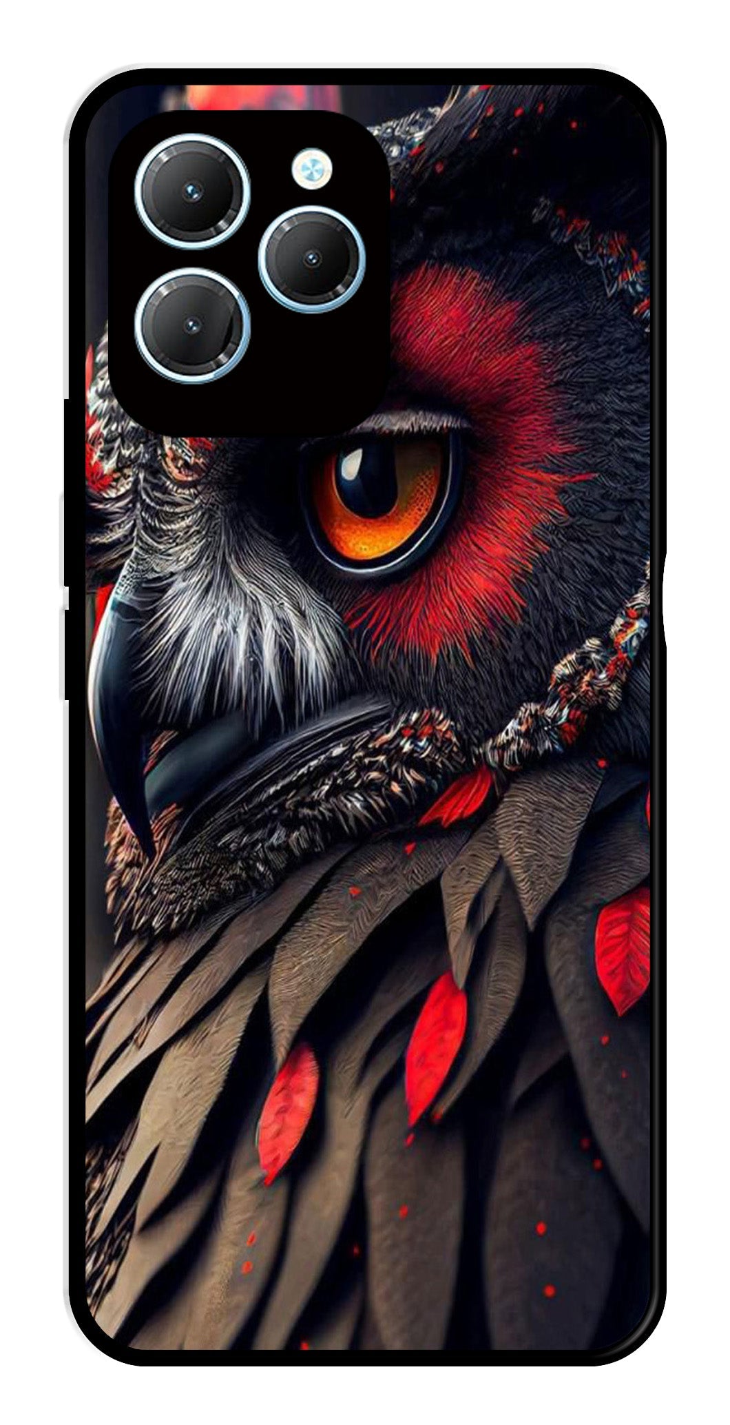Owl Design Metal Mobile Case for Infinix Hot 40   (Design No -26)