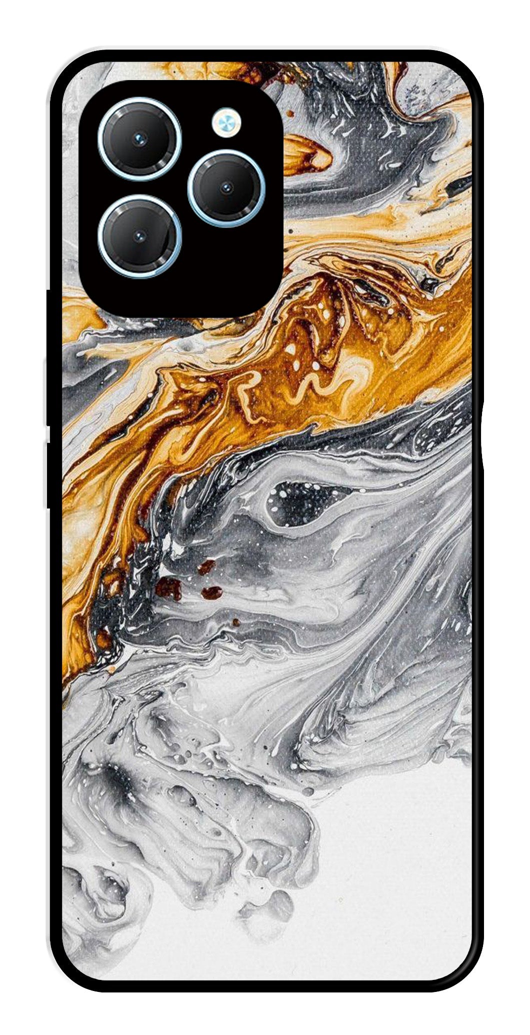 Marble Pattern Metal Mobile Case for Infinix Hot 40 Pro   (Design No -36)