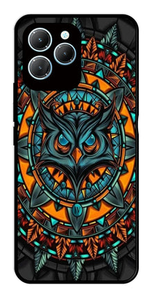 Owl Pattern Metal Mobile Case for Infinix Hot 40 Pro