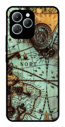 Map Design Metal Mobile Case for Infinix Hot 40 Pro