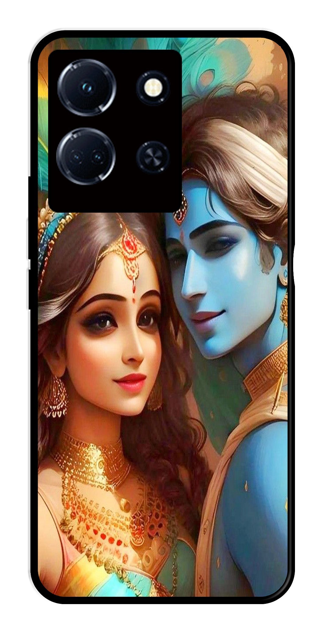 Lord Radha Krishna Metal Mobile Case for Infinix Note 30 4G   (Design No -01)
