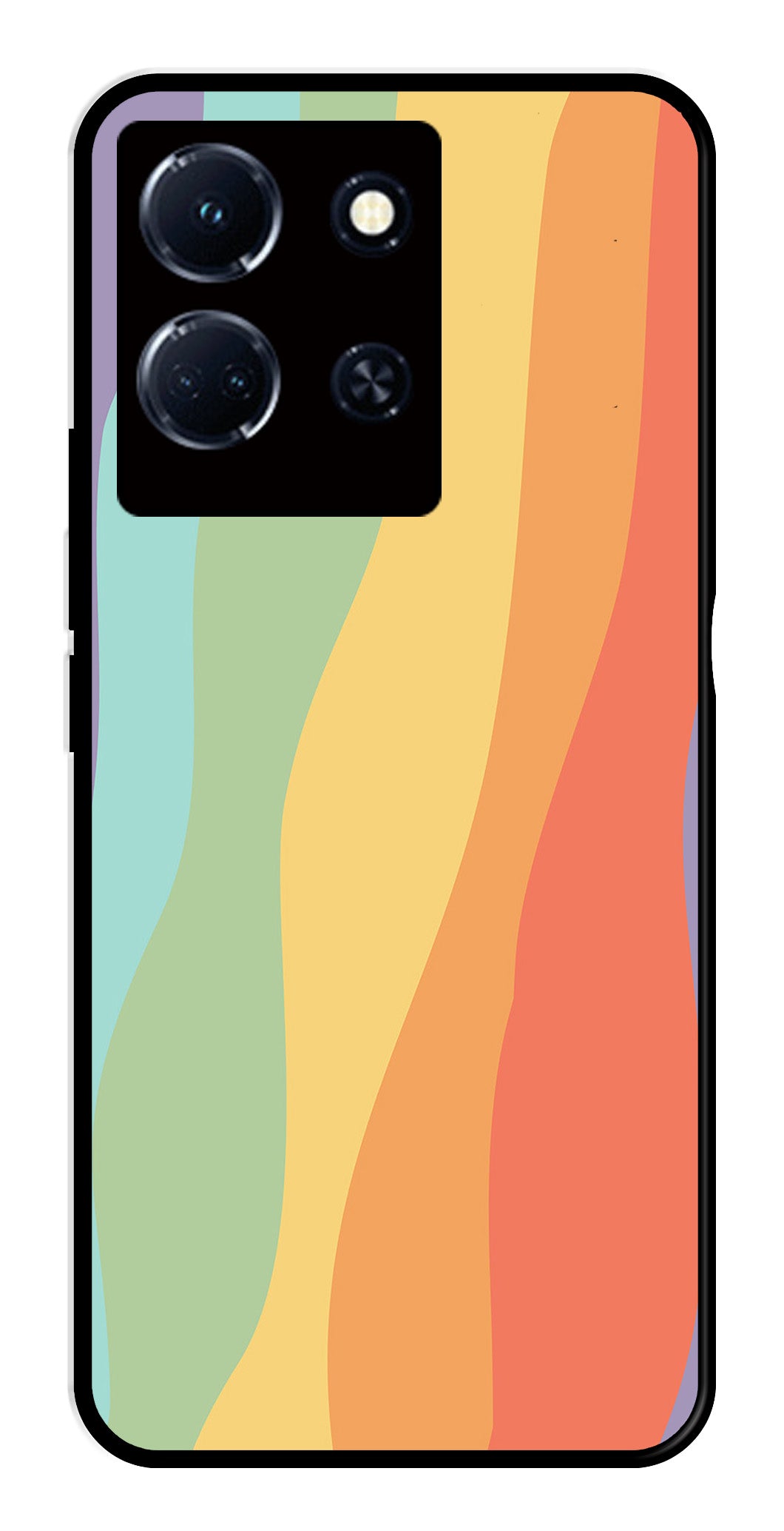 Muted Rainbow Metal Mobile Case for Infinix Note 30 4G   (Design No -02)