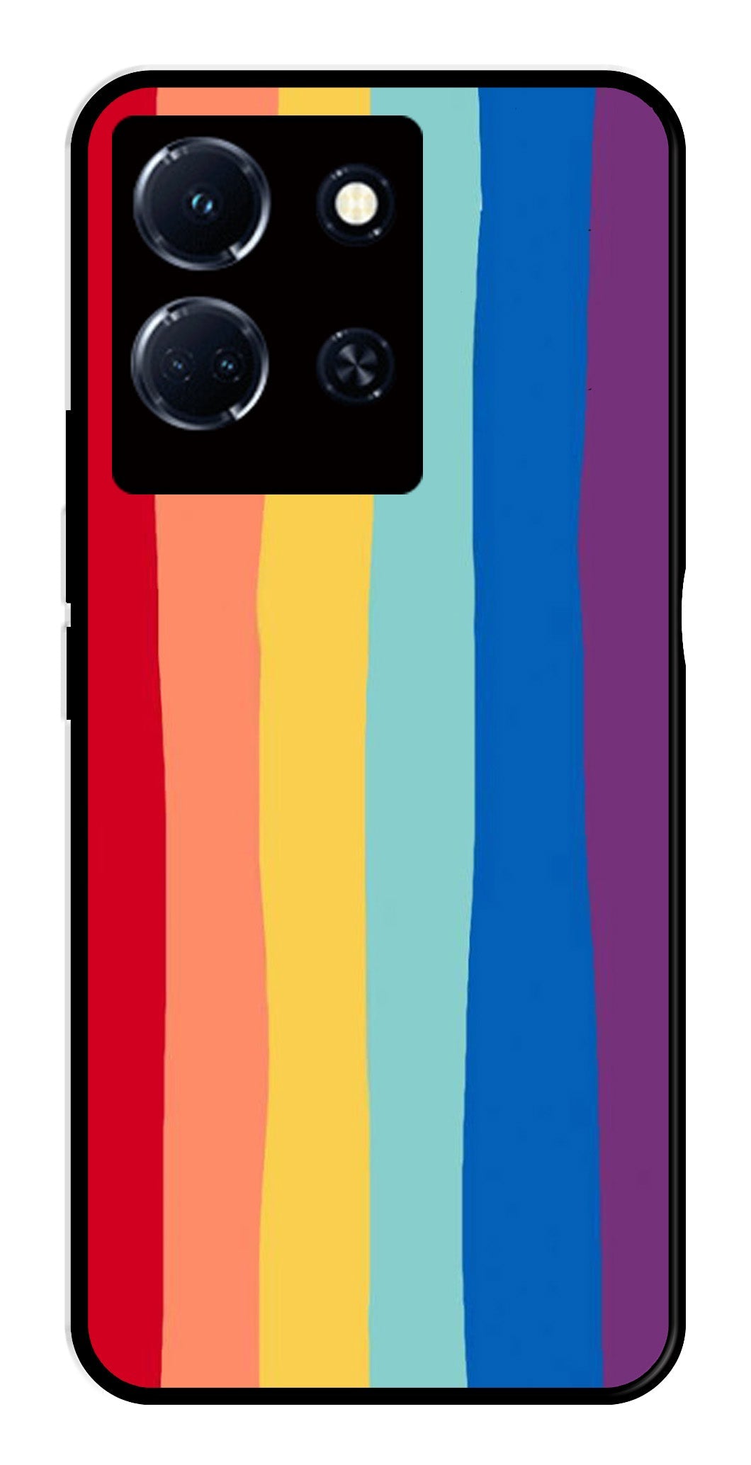Rainbow MultiColor Metal Mobile Case for Infinix Note 30 4G   (Design No -03)