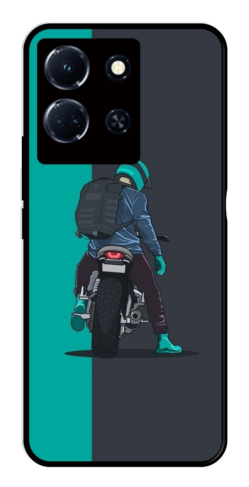 Bike Lover Metal Mobile Case for Infinix Note 30 4G   (Design No -05)