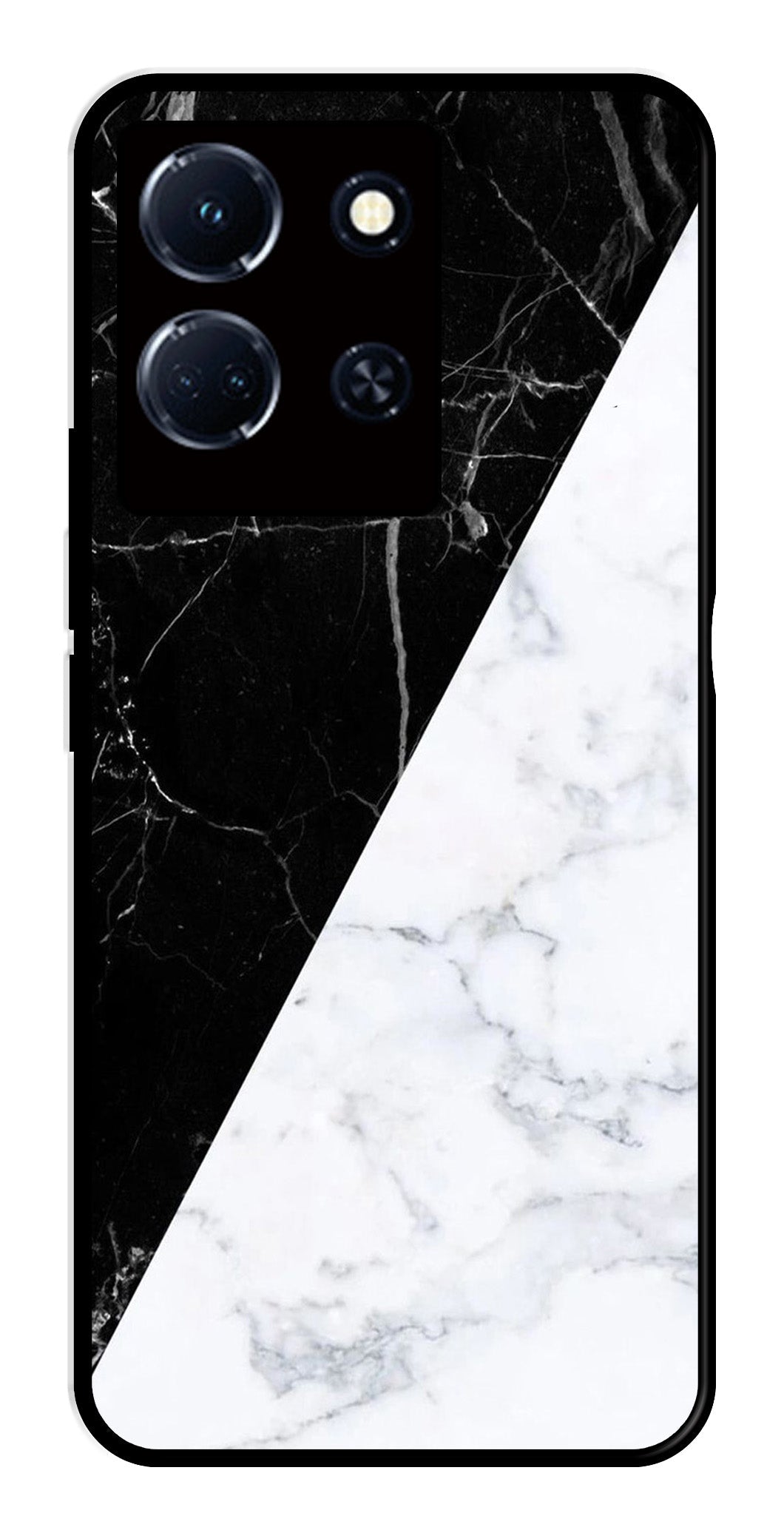 Black White Marble Design Metal Mobile Case for Infinix Note 30 4G   (Design No -09)