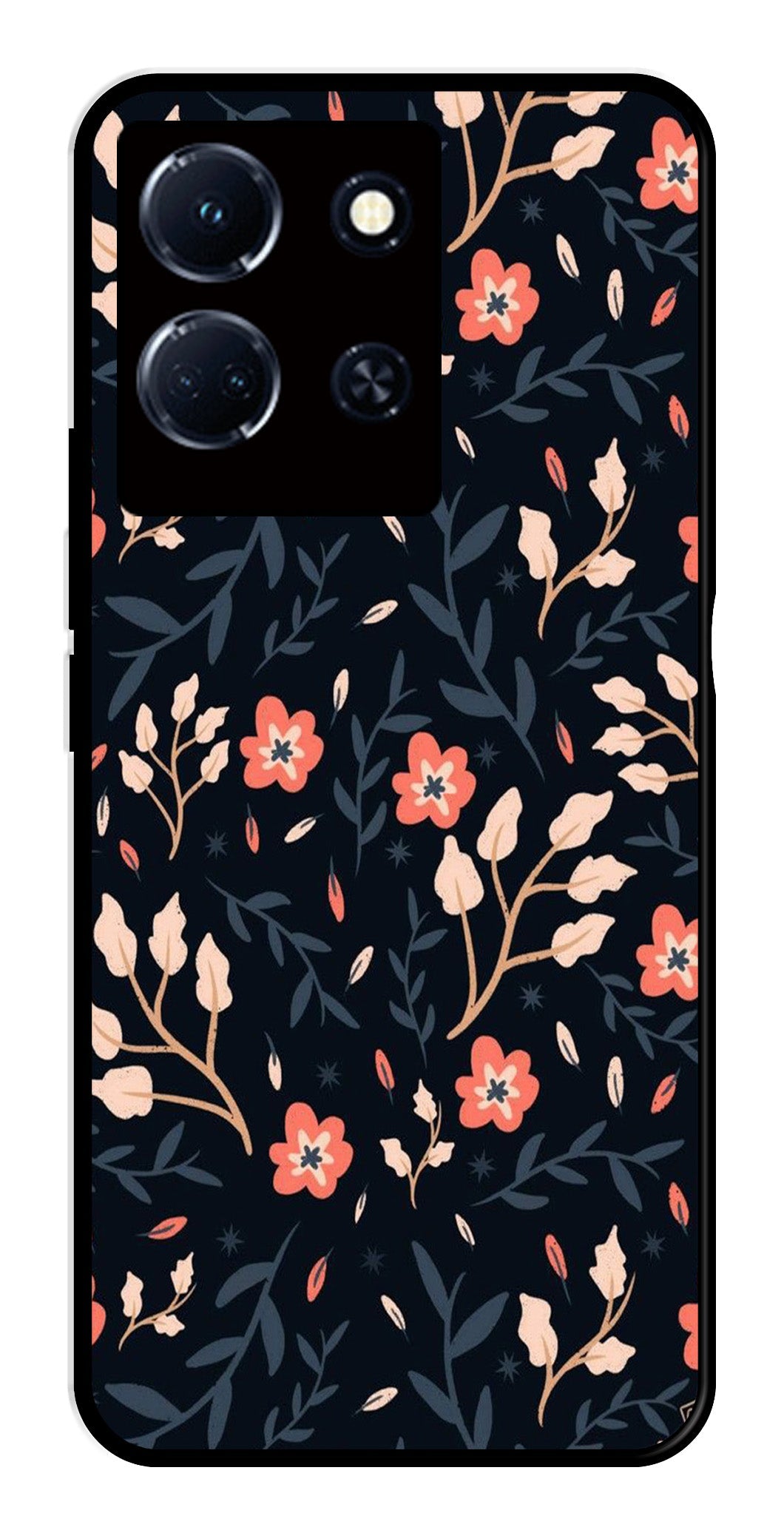 Floral Pattern Metal Mobile Case for Infinix Note 30 4G   (Design No -10)