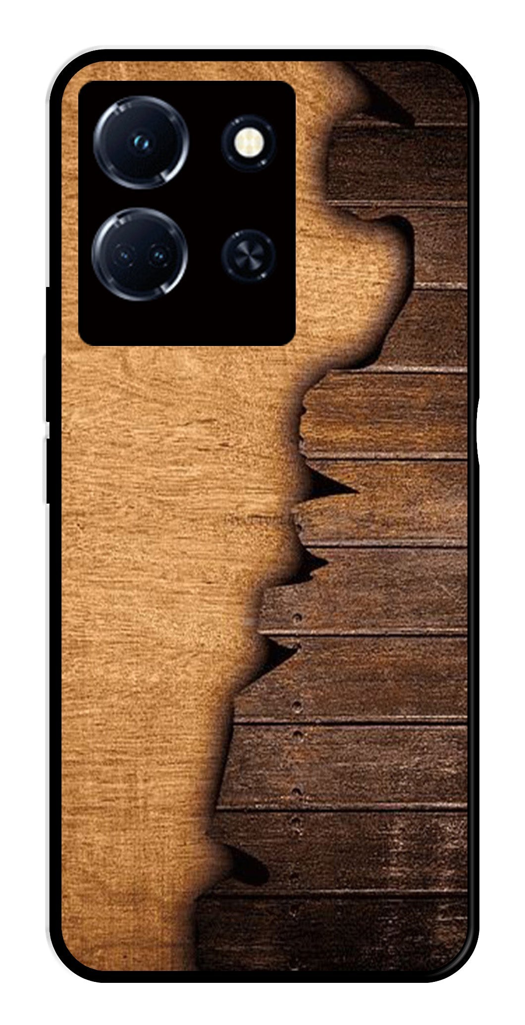 Wooden Design Metal Mobile Case for Infinix Note 30 4G   (Design No -13)