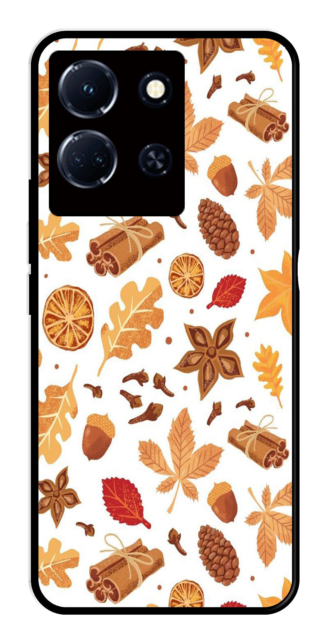 Autumn Leaf Metal Mobile Case for Infinix Note 30 4G   (Design No -19)