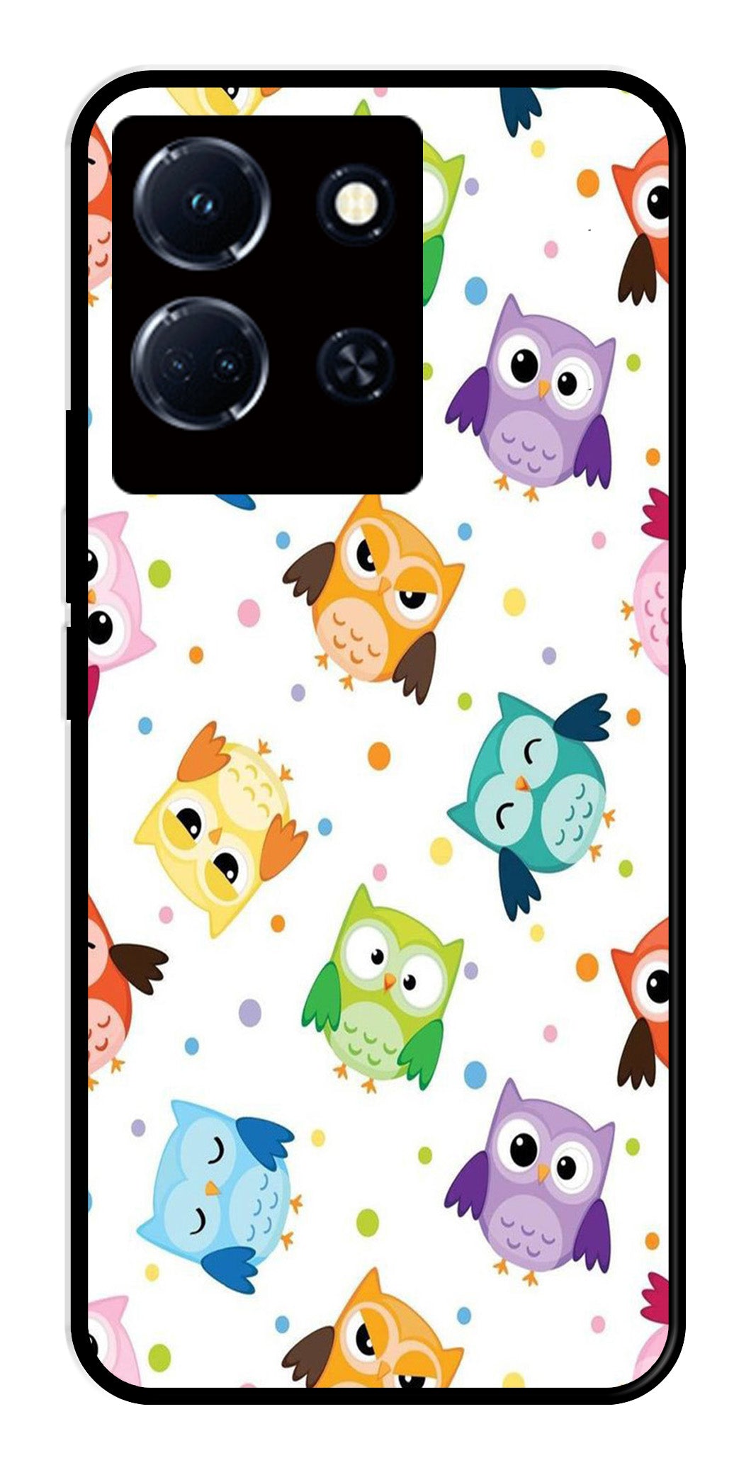 Owls Pattern Metal Mobile Case for Infinix Note 30 4G   (Design No -20)