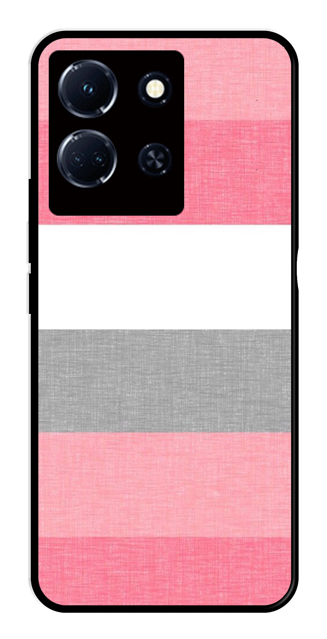 Pink Pattern Metal Mobile Case for Infinix Note 30 4G   (Design No -23)
