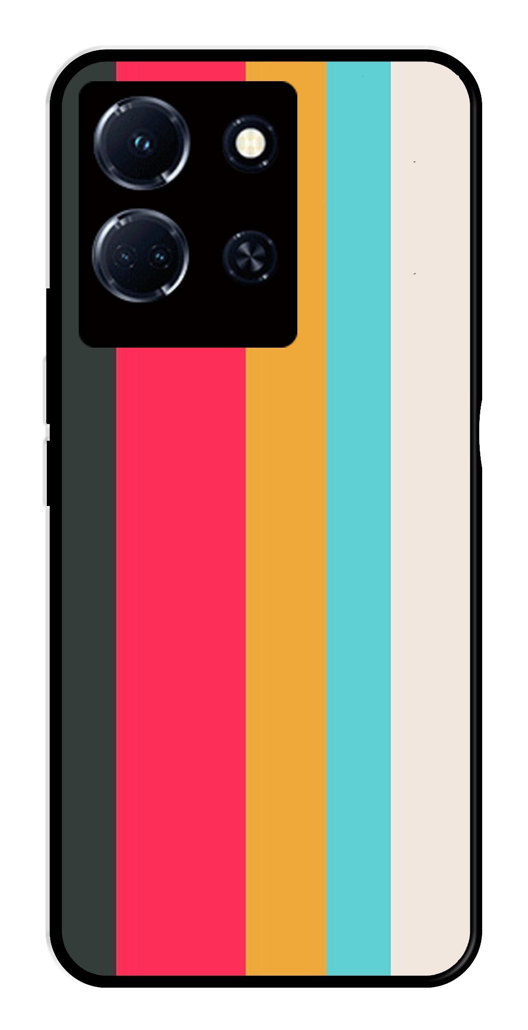 Muted Rainbow Metal Mobile Case for Infinix Note 30 4G   (Design No -31)