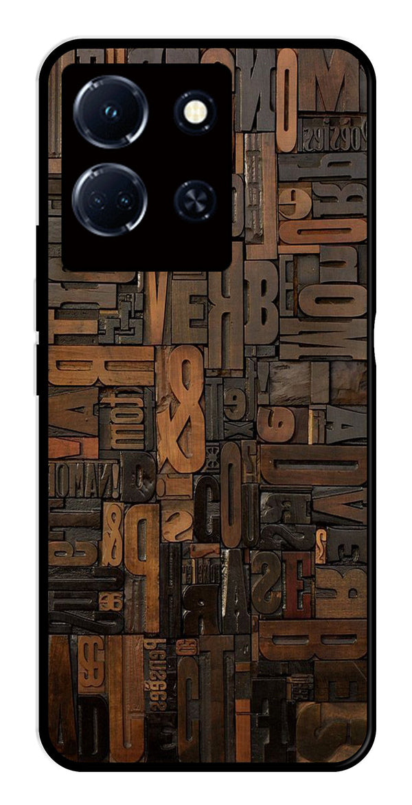 Alphabets Metal Mobile Case for Infinix Note 30 4G   (Design No -32)