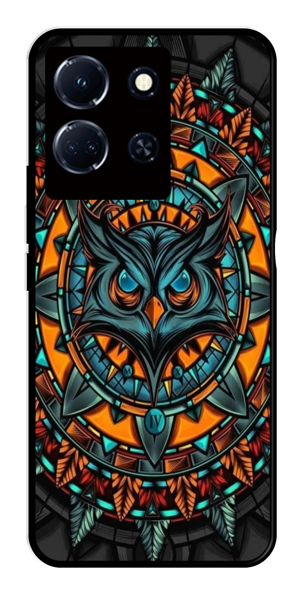 Owl Pattern Metal Mobile Case for Infinix Note 30 4G   (Design No -42)
