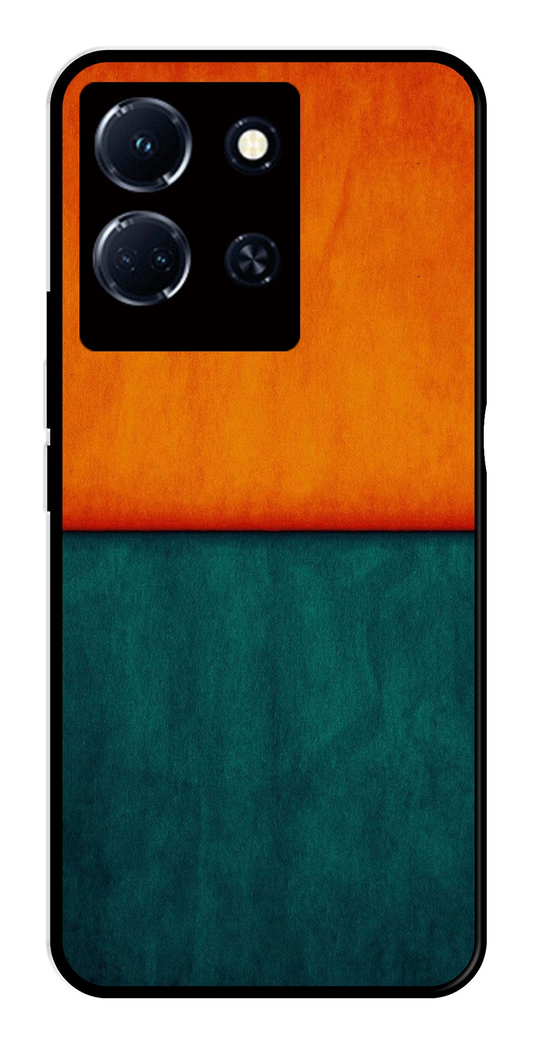 Orange Green Pattern Metal Mobile Case for Infinix Note 30 4G   (Design No -45)