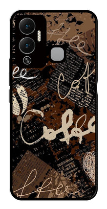 Coffee Pattern Metal Mobile Case for Infinix Hot 12 Play