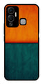 Orange Green Pattern Metal Mobile Case for Infinix Hot 12 Play   (Design No -45)