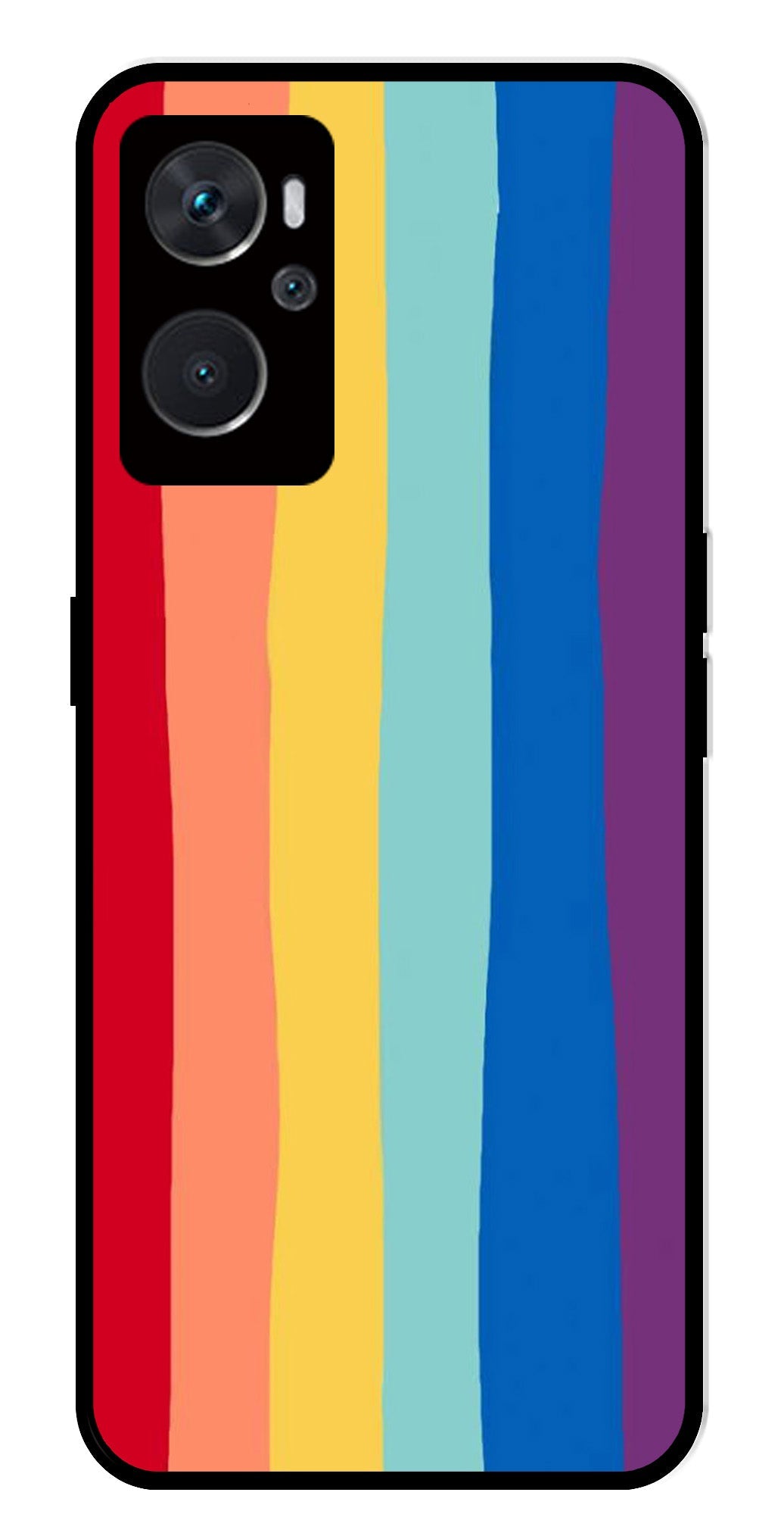 Rainbow MultiColor Metal Mobile Case for Oppo A36 4G   (Design No -03)