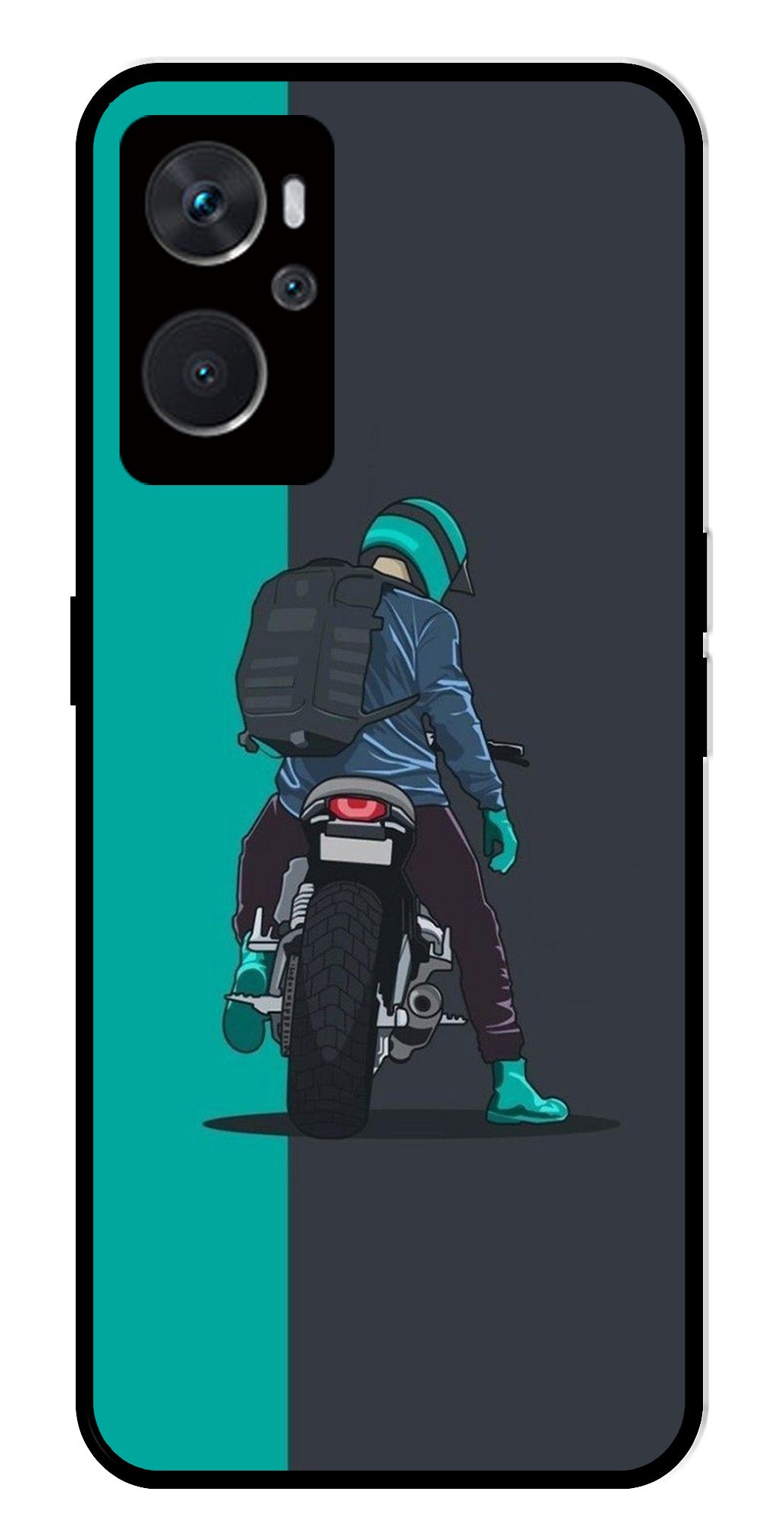 Bike Lover Metal Mobile Case for Oppo A36 4G   (Design No -05)