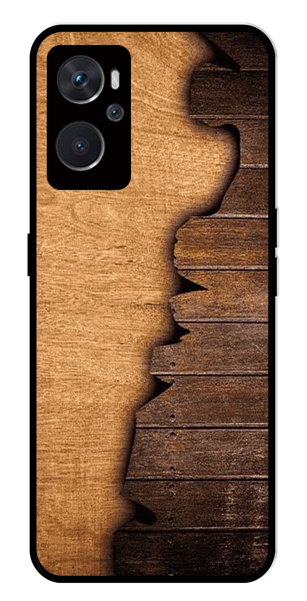 Wooden Design Metal Mobile Case for Oppo A36 4G   (Design No -13)