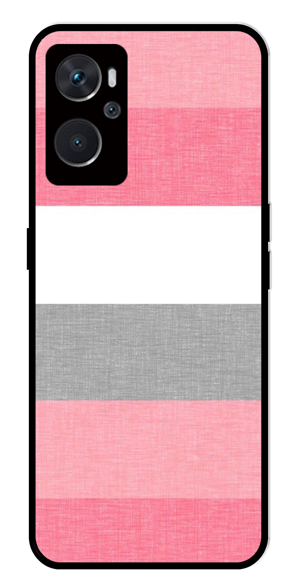 Pink Pattern Metal Mobile Case for Oppo A36 4G   (Design No -23)
