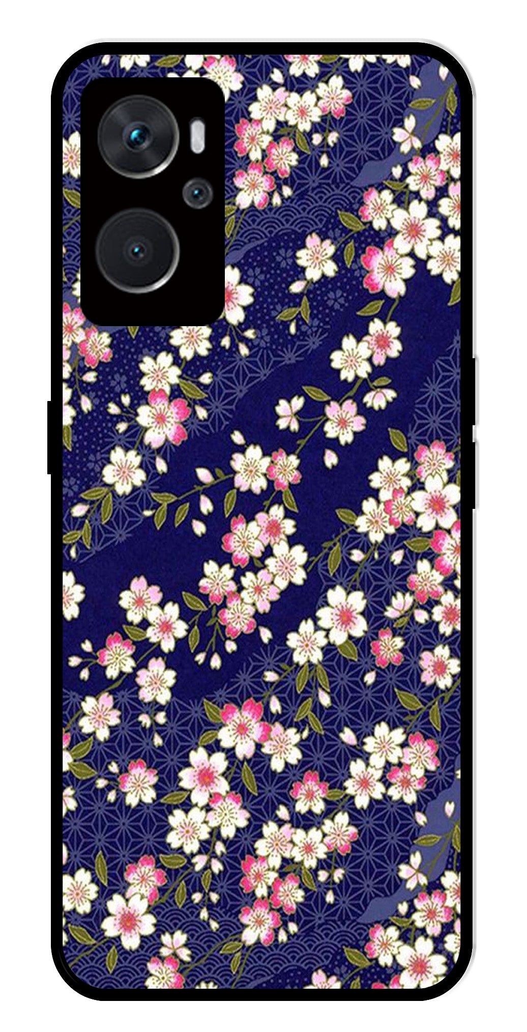 Flower Design Metal Mobile Case for Oppo A36 4G   (Design No -25)