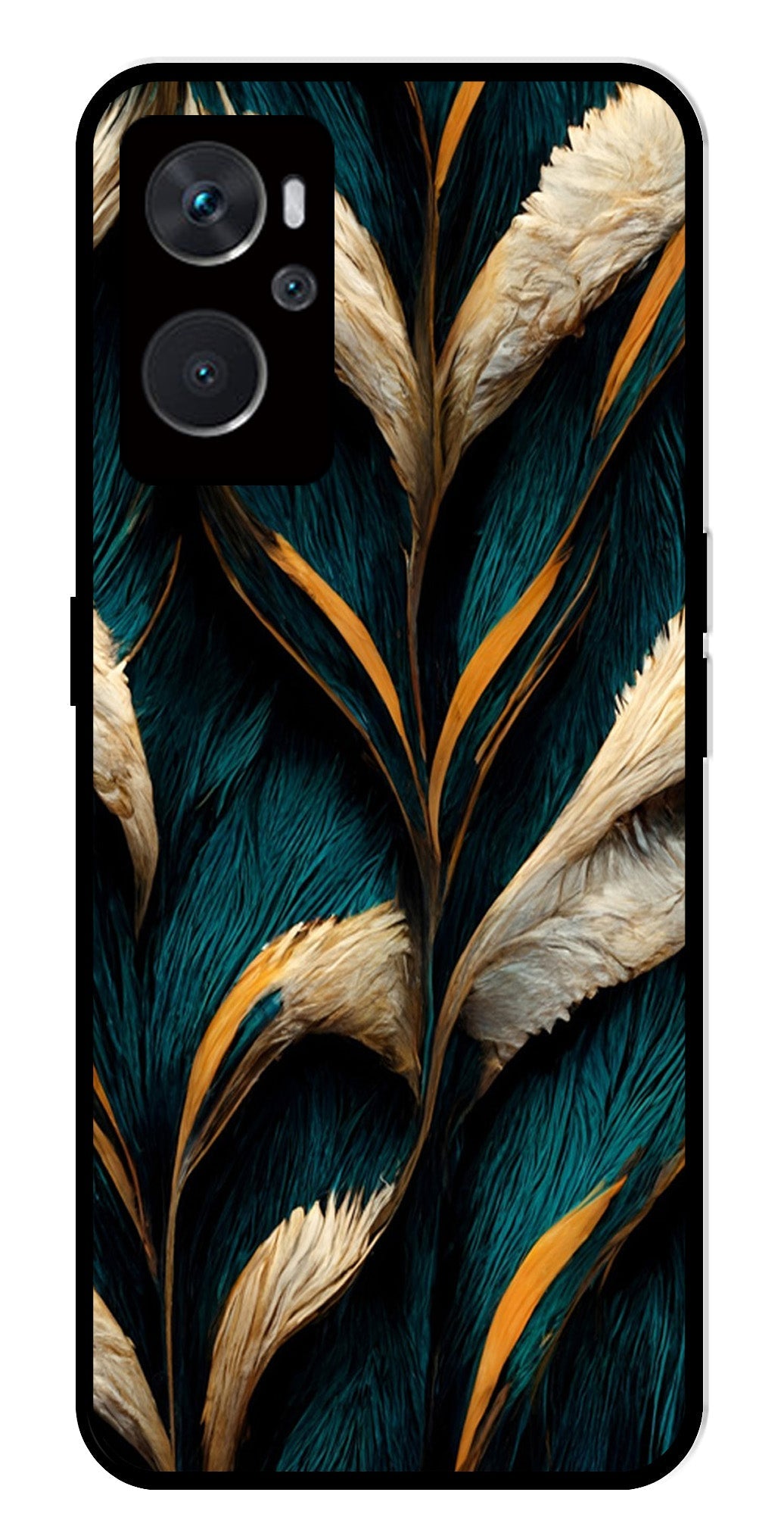 Feathers Metal Mobile Case for Oppo A36 4G   (Design No -30)