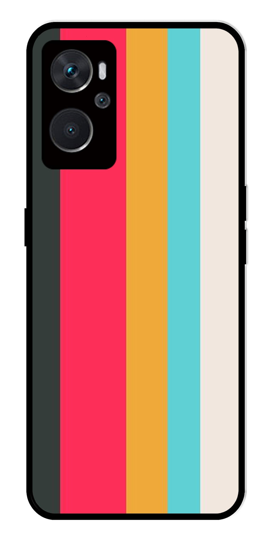 Muted Rainbow Metal Mobile Case for Oppo A36 4G   (Design No -31)