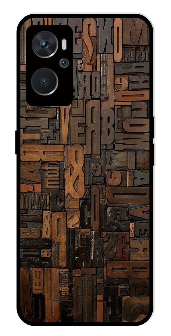 Alphabets Metal Mobile Case for Oppo A36 4G   (Design No -32)