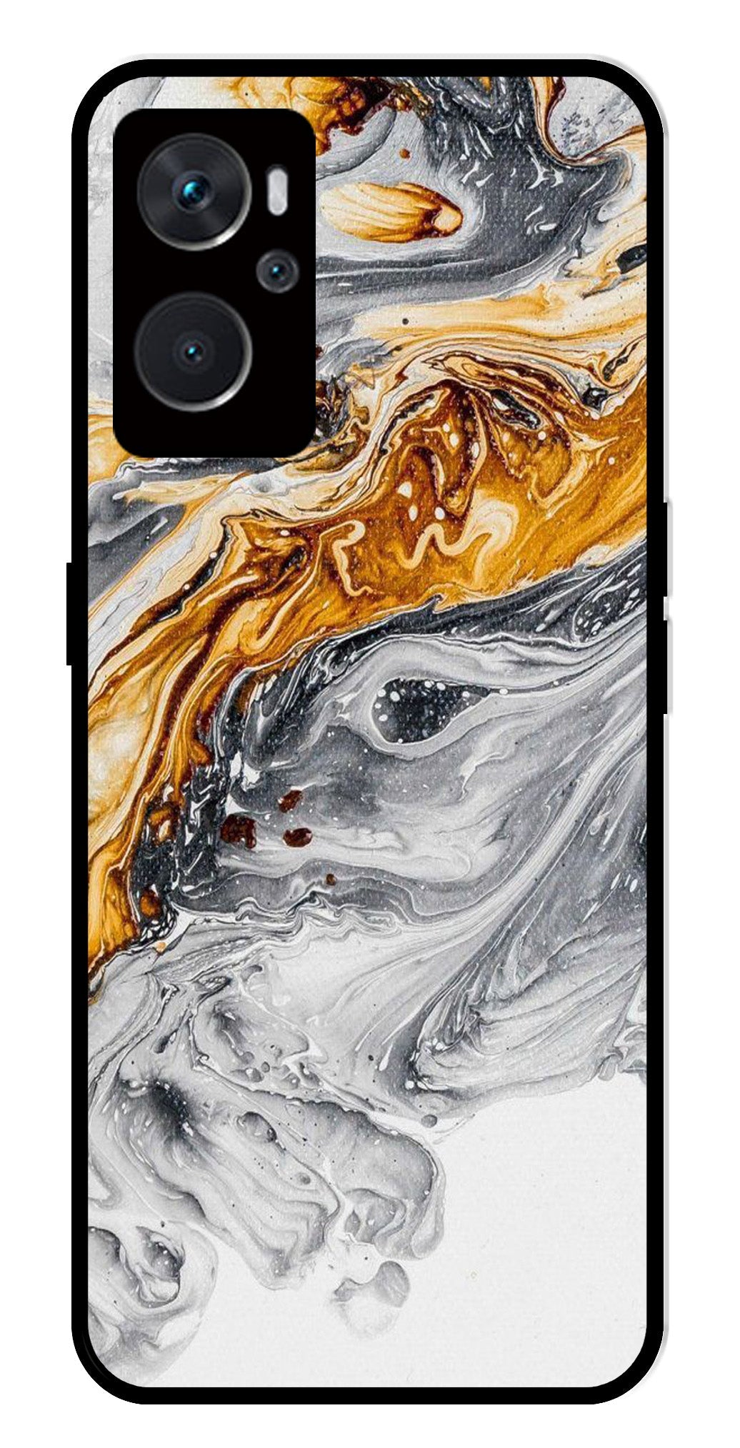 Marble Pattern Metal Mobile Case for Oppo A36 4G   (Design No -36)