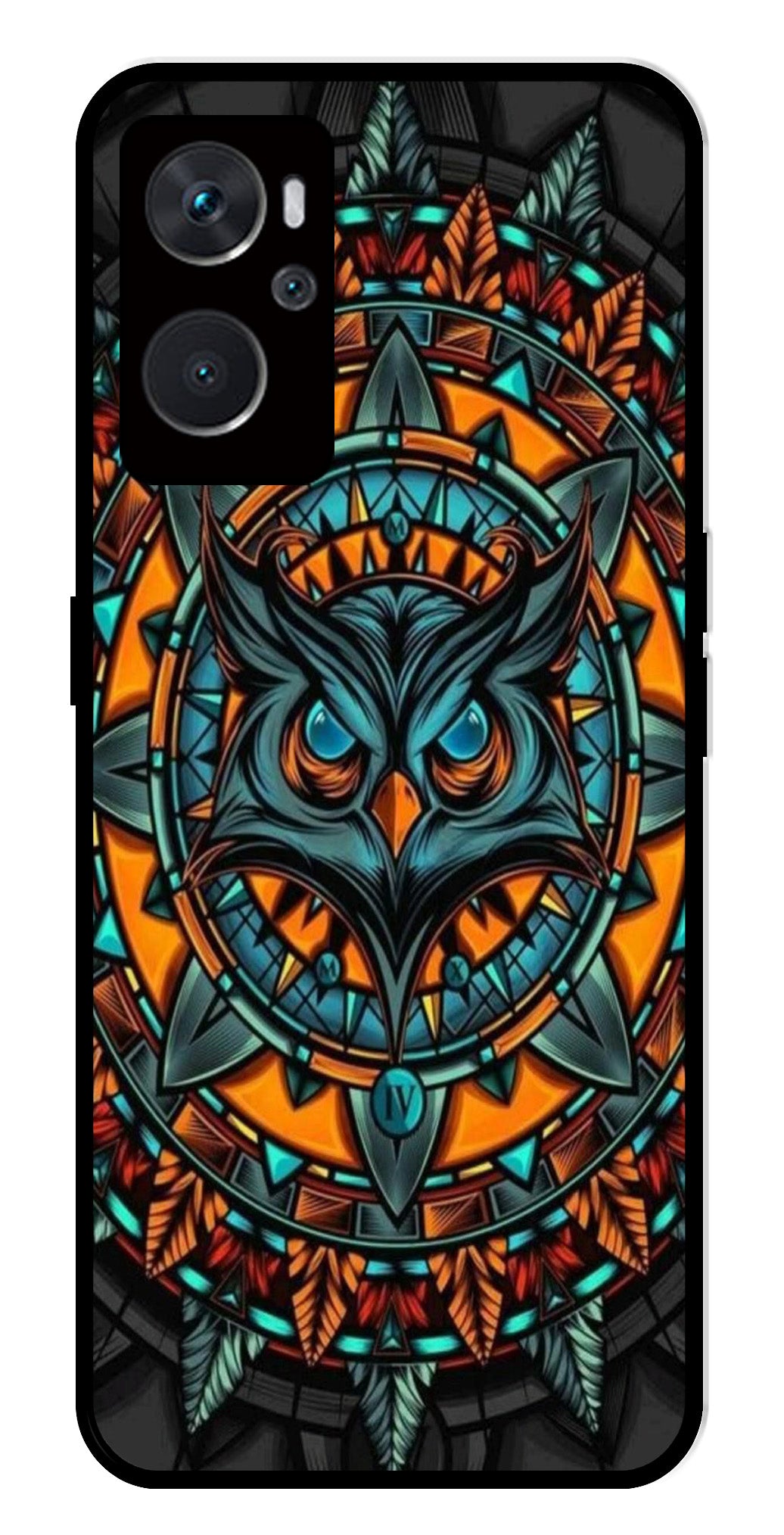 Owl Pattern Metal Mobile Case for Oppo A36 4G   (Design No -42)